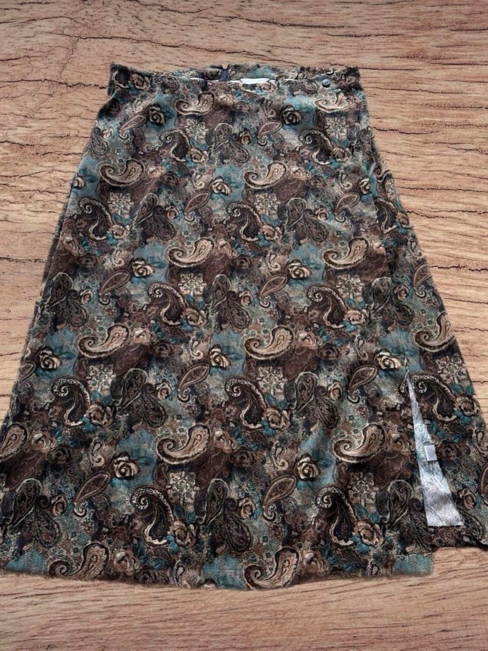 vintage paisley multicolor midi skirt